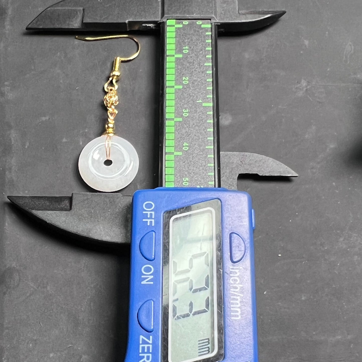 Natürlicher Jadeit, transparente Donut-Ohrhänger, Jade-Ohrringe mit vergoldeter Öse, Burma-Jade, Güteklasse A, Dougunt-Ohrring, Schmuckgeschenk für Sie