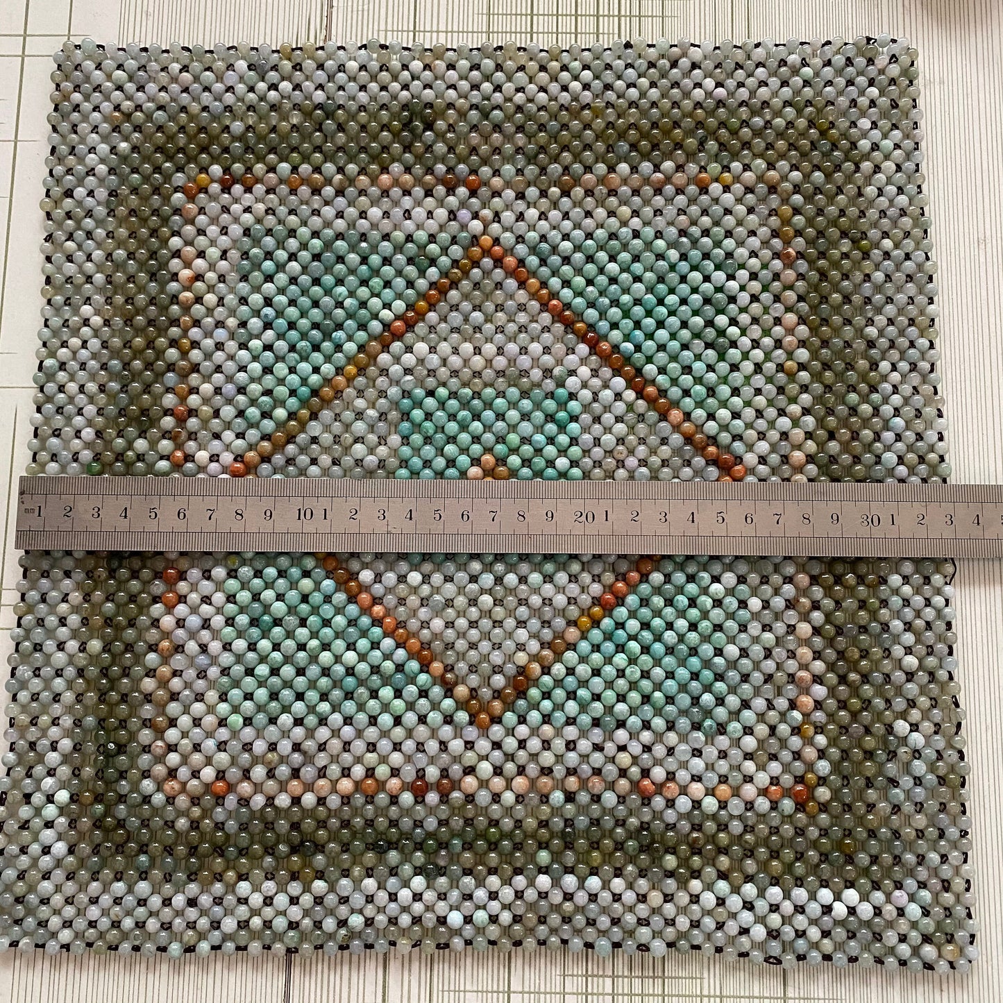 Chinese pillow pads 3 color jadeite handmade Natural Burma jade Decoration mat Grade A jadeite Special jadeite gift