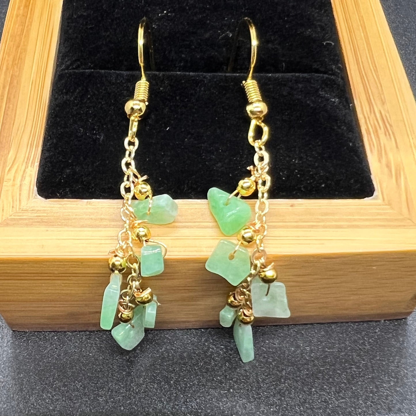 Natürlicher Jadeit, transparente Ohrtropfen-Jade-Ohrringe mit vergoldeter Öse, Burma-Jade, Güteklasse A, Jade-Ohrstecker, lose Perlen, Schmuck, Geschenk für Sie