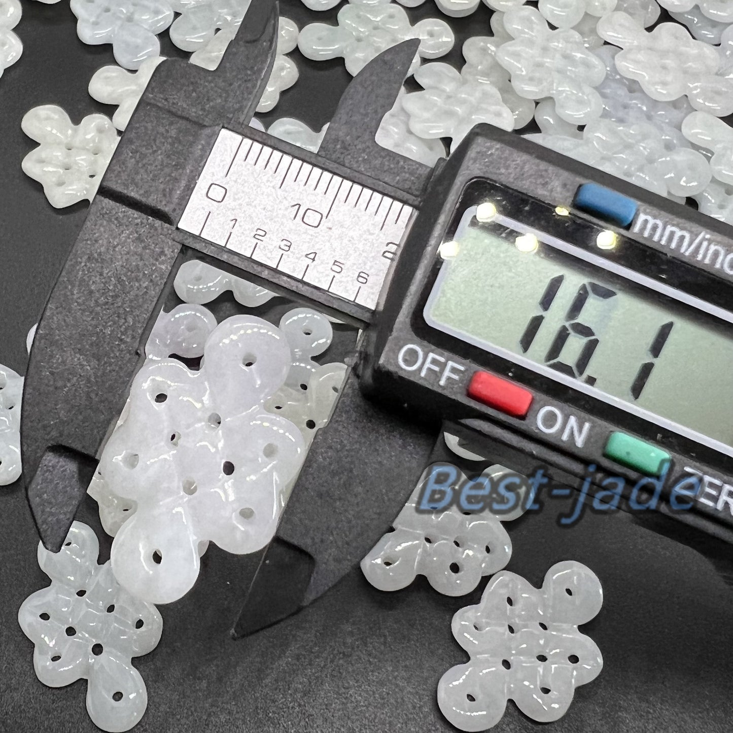 30 Stück 15 mm chinesische Knoten Grade A Jade Burma Jadeit Perlen Perle Myanmar Jadeit DIY Jade Ohrringe, Jade Halskette, Jade Schmuck