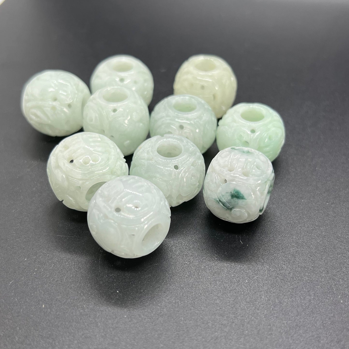 Vintage Barrel beads Grade A Jadeite Natural ICE Green Burma jade Lady pendant jewelry necklace Type A stone with sliver 925 chain