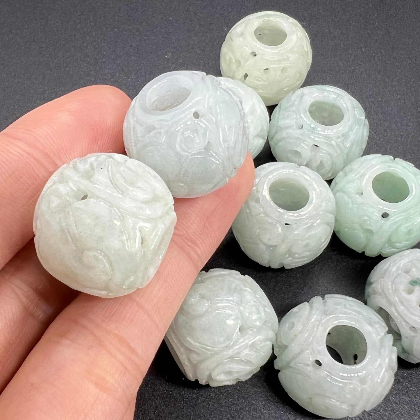 Vintage Barrel beads Grade A Jadeite Natural ICE Green Burma jade Lady pendant jewelry necklace Type A stone with sliver 925 chain