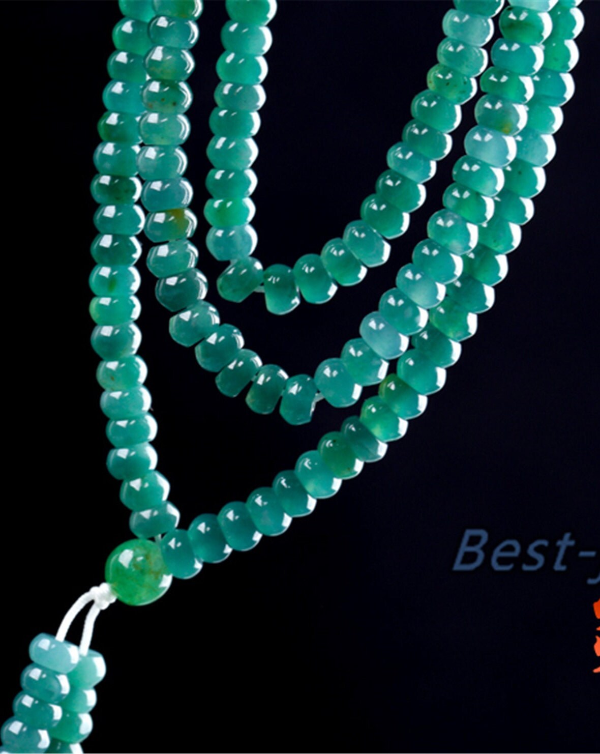 Blaugrüne natürliche Jade der Güteklasse A, handgeschnitzte Halskette, Kette, Burma-Jadeit, flache Perle, blaue Jade-Edelstein-Schmuck, Geschenk