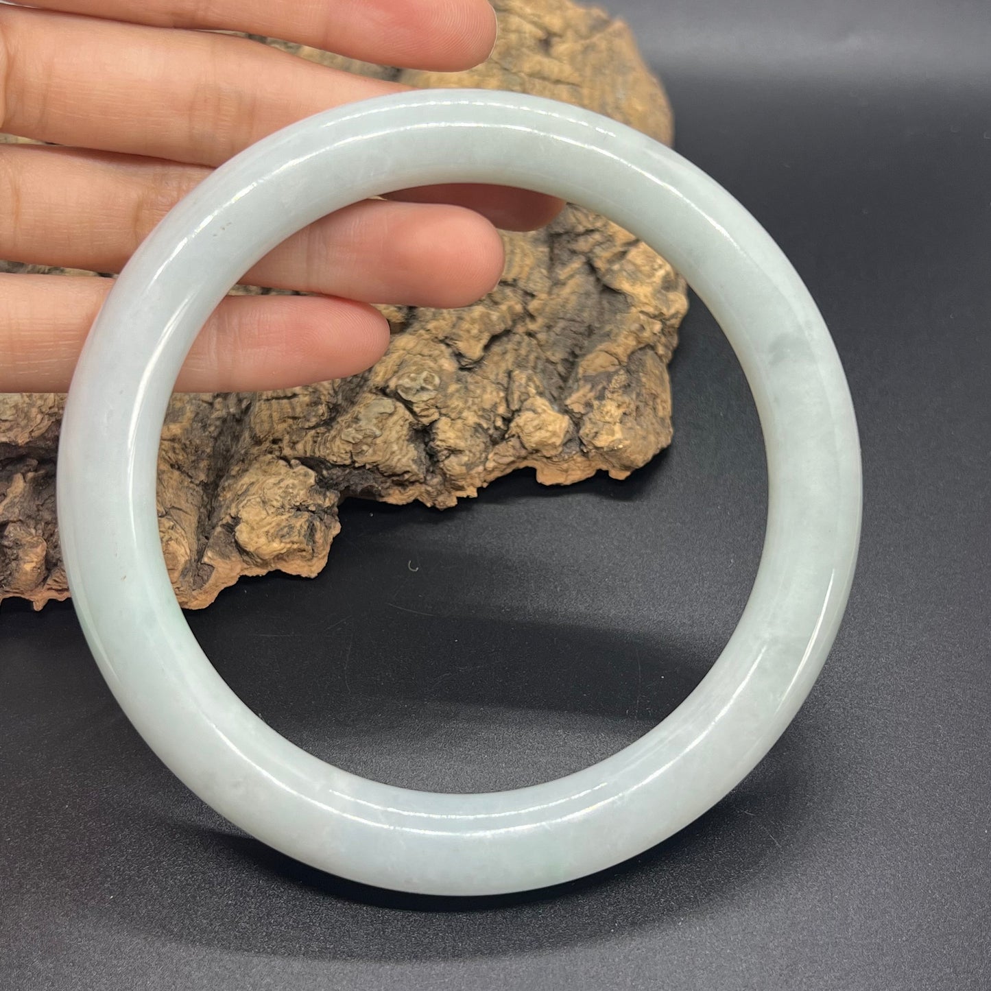 Huge 75.8mm Grade A Jade Natural green Big Round bangle Burma jadeite Lady Bracelet Type A stone small hand female bangle 翡翠飘花手镯