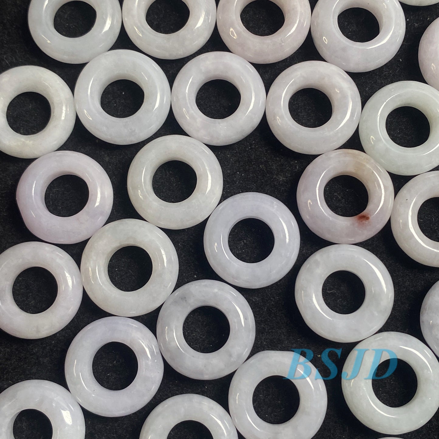 30 Stück große 18 mm Donut-Ringe, natürliche grüne Jade der Güteklasse A, runde ICE-Perlen, Baby-DIY-Ohrringe, Burma, Myanmar, Jadeit-Donut-Schmuck