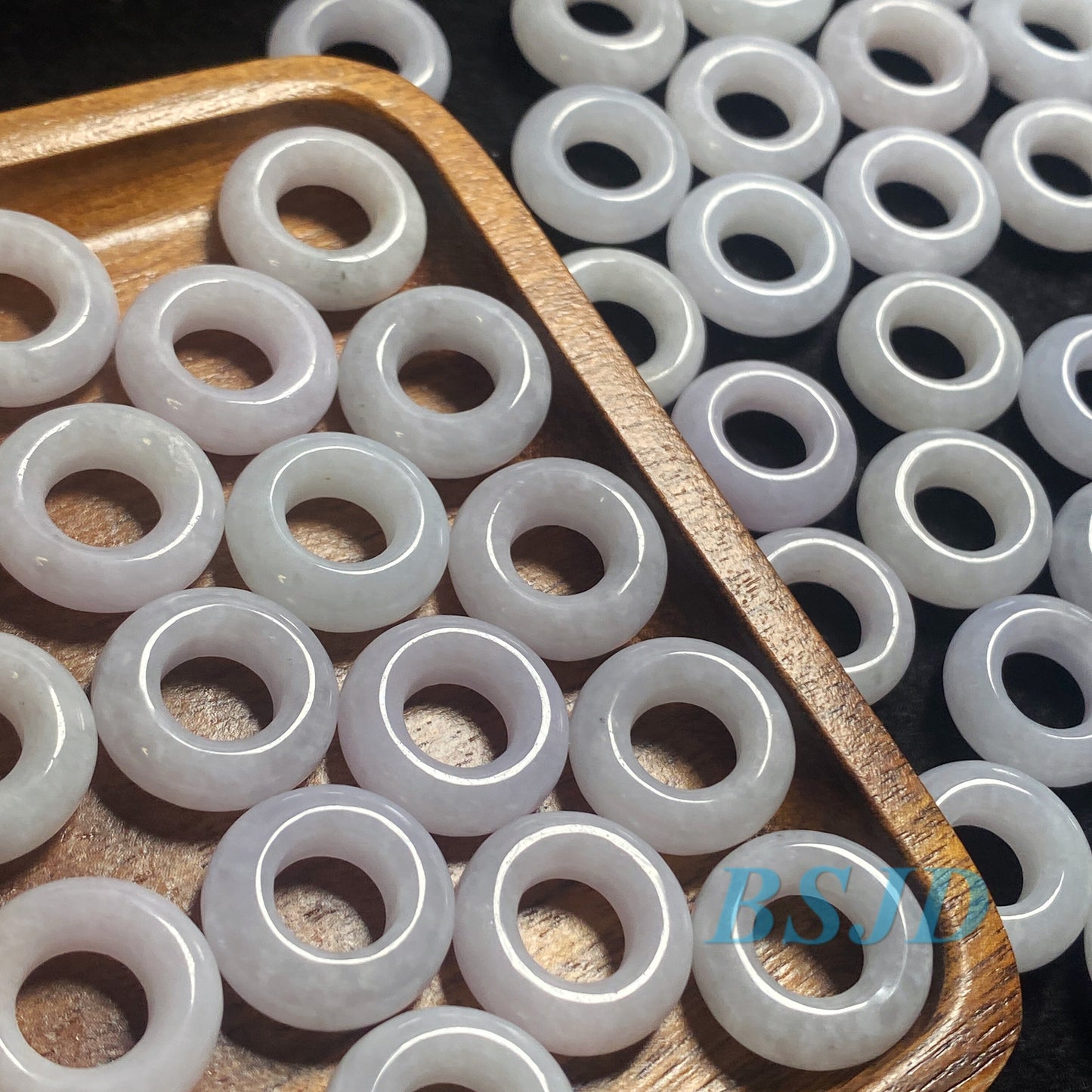 30 Stück große 18 mm Donut-Ringe, natürliche grüne Jade der Güteklasse A, runde ICE-Perlen, Baby-DIY-Ohrringe, Burma, Myanmar, Jadeit-Donut-Schmuck