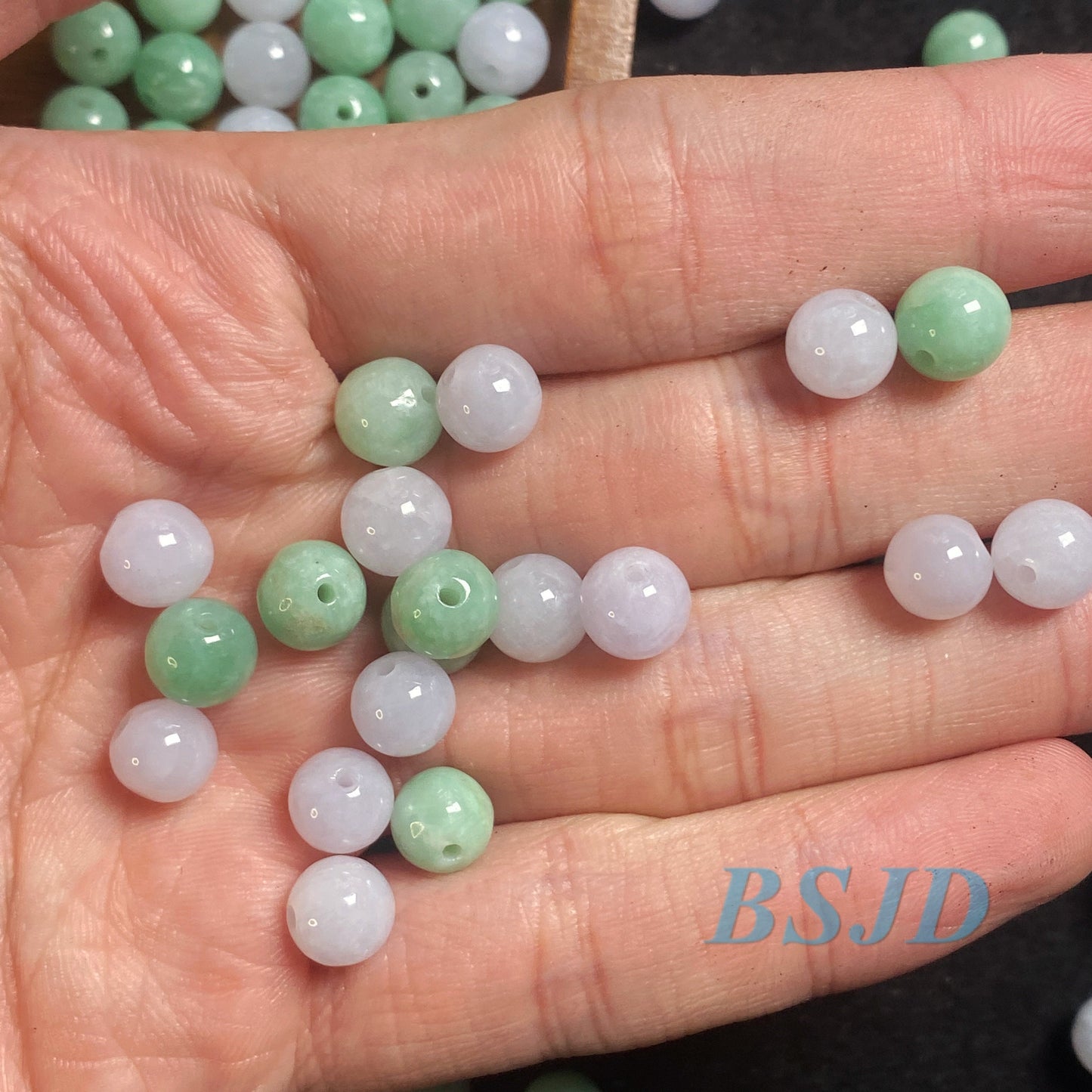 50 STÜCK (Großhandel) 3mm ~ 13mm Grade A ICY Jade Jadeit flache Rundheit Perlen Kugel GELB Grün weiß Chinesische Best-Jade
