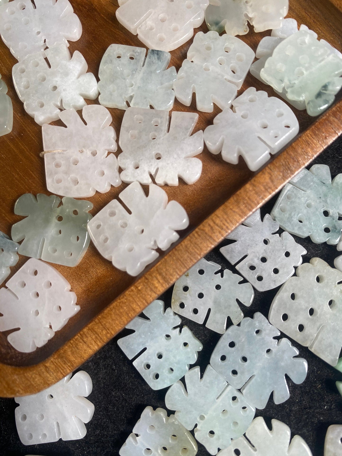 Fu-Form Grade A Jade Burma Jadeit Perlen Perle Muschelperle Typ A Jade Ice Myanmar Jadeit Conch Anhänger DIY Halskette Ohrringe 双喜临门