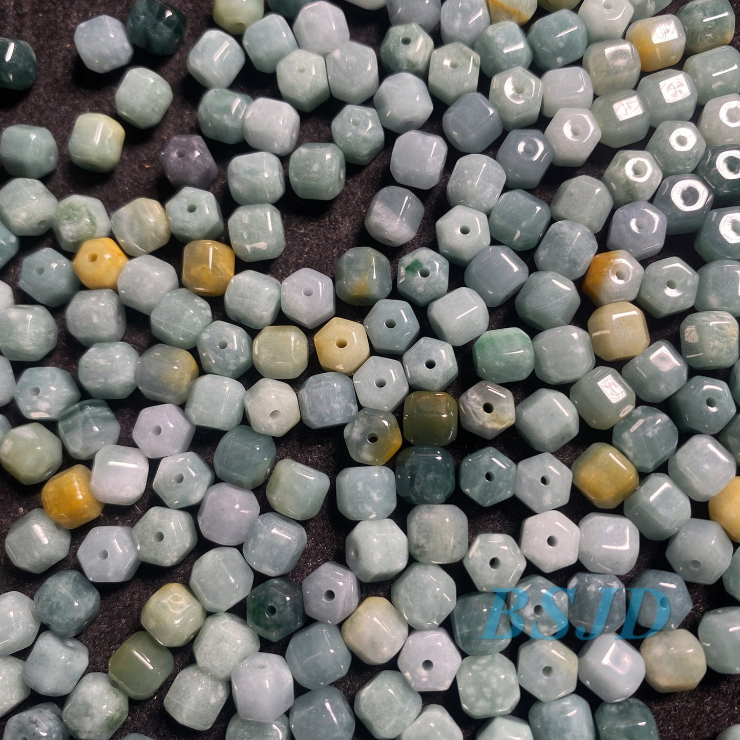 Natürliche Grade A Jade Sechseck Form Perlen Blau Jade Eisgrün Jadeit Rohr DIY Perlen Ohrringe Tropfen Schmuck Geschenk