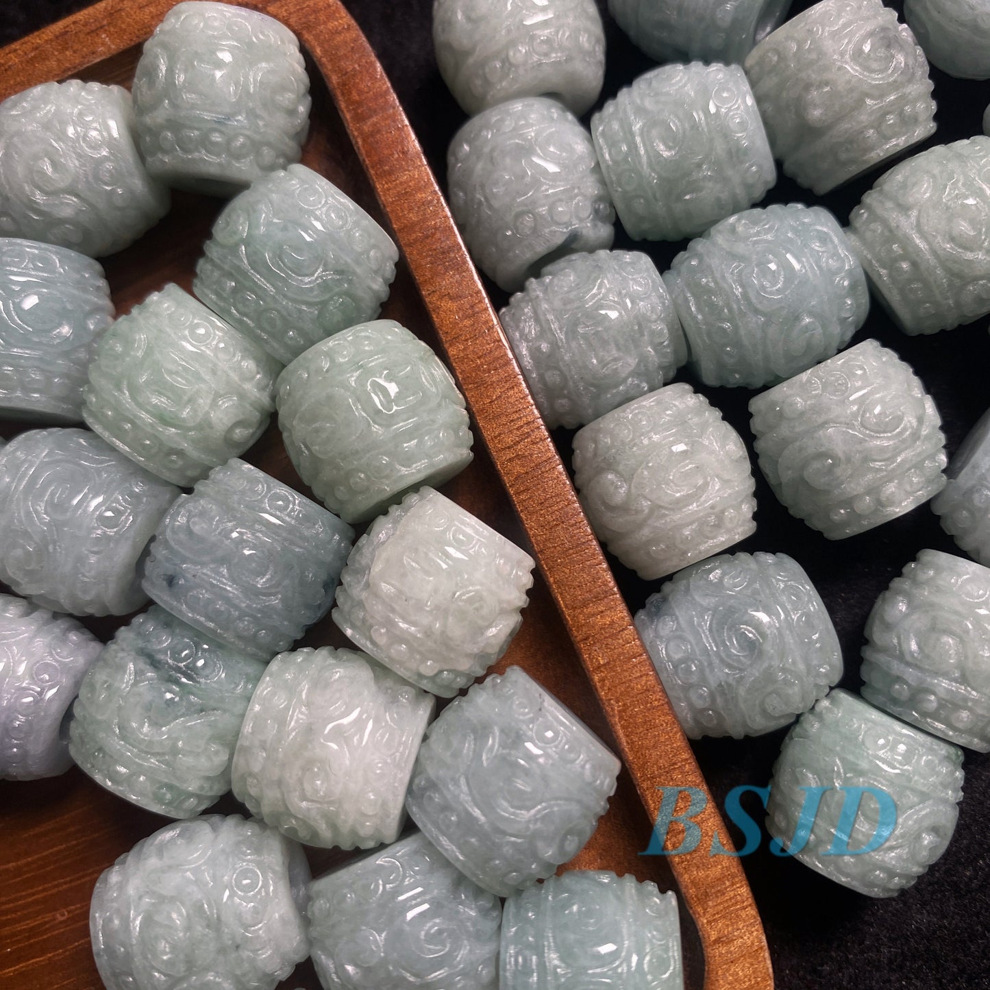 Großhandel Grade A Jade Fassperlen Perle Grün Myanmar Jadeit Burma Typ A Jade DIY Anhänger Halskette Ohrringe 翡翠A货