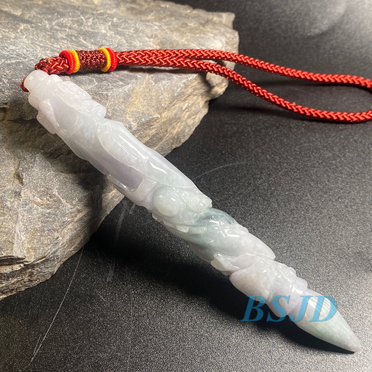 Dragon Pen Natural Grade A Jade Burma Jadeite man Kylin pendant necklace BEADS Anhänger Gemstone Green jadeit 翡翠 龙笔