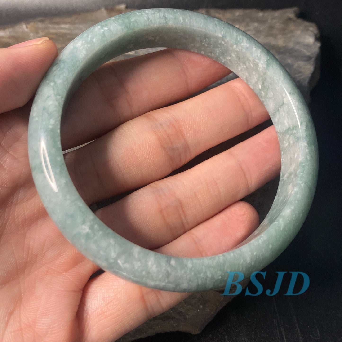 63,8 mm Grade A Jade Natur grün lila runder Armreif Lavendel Myanmar Jadeit Damenarmband Typ A Stein kleine Hand weiblich Schmuck Geschenk