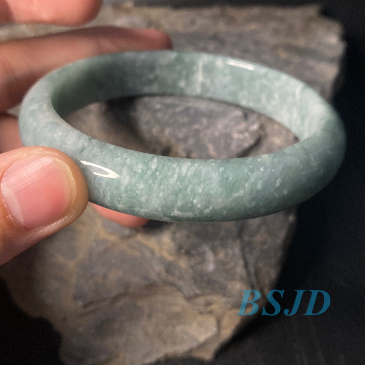 63,8 mm Grade A Jade Natur grün lila runder Armreif Lavendel Myanmar Jadeit Damenarmband Typ A Stein kleine Hand weiblich Schmuck Geschenk