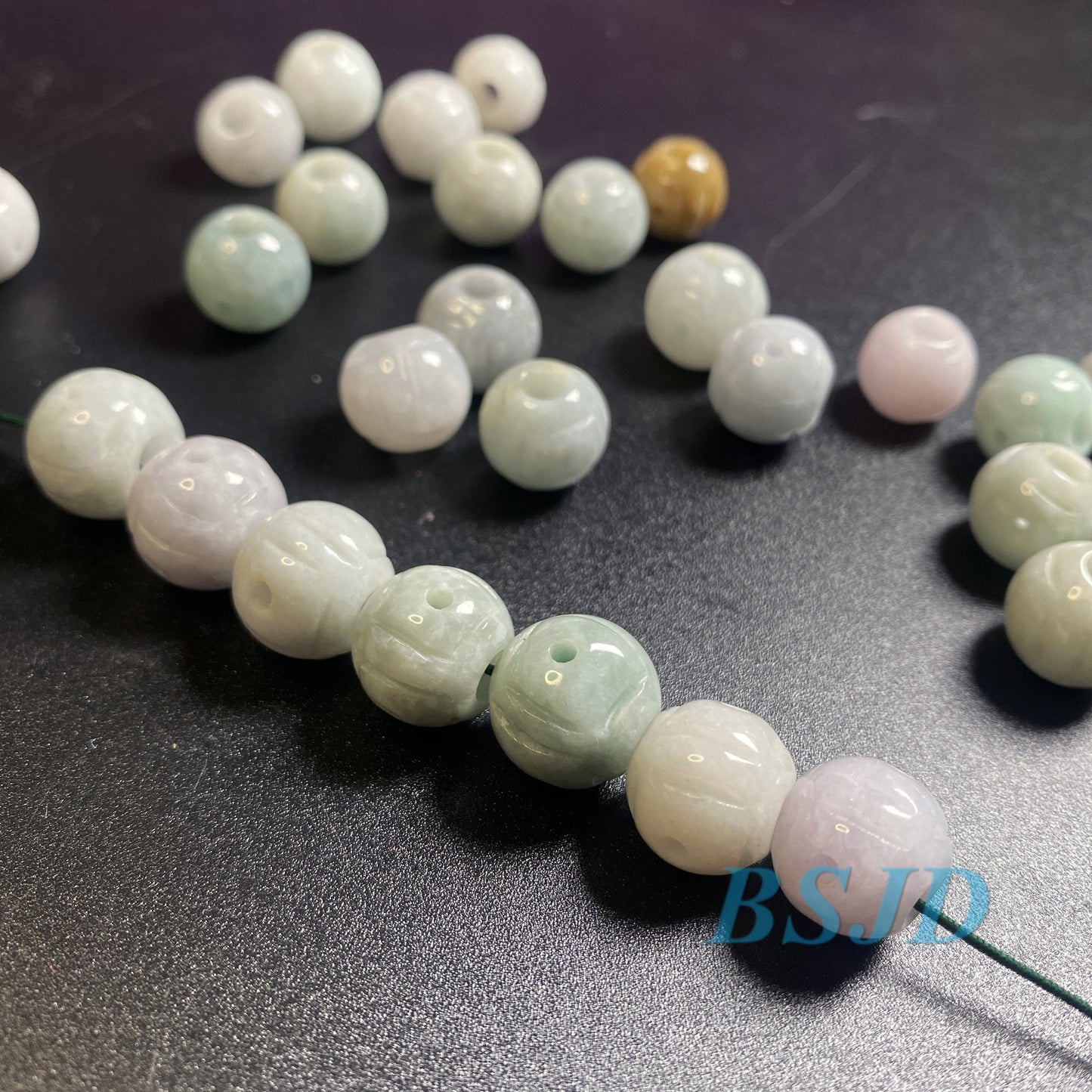 100 STÜCK 13mm Kugelform Grade A Jade grün Burma Jadeit Myanmar Jadeit Perlen