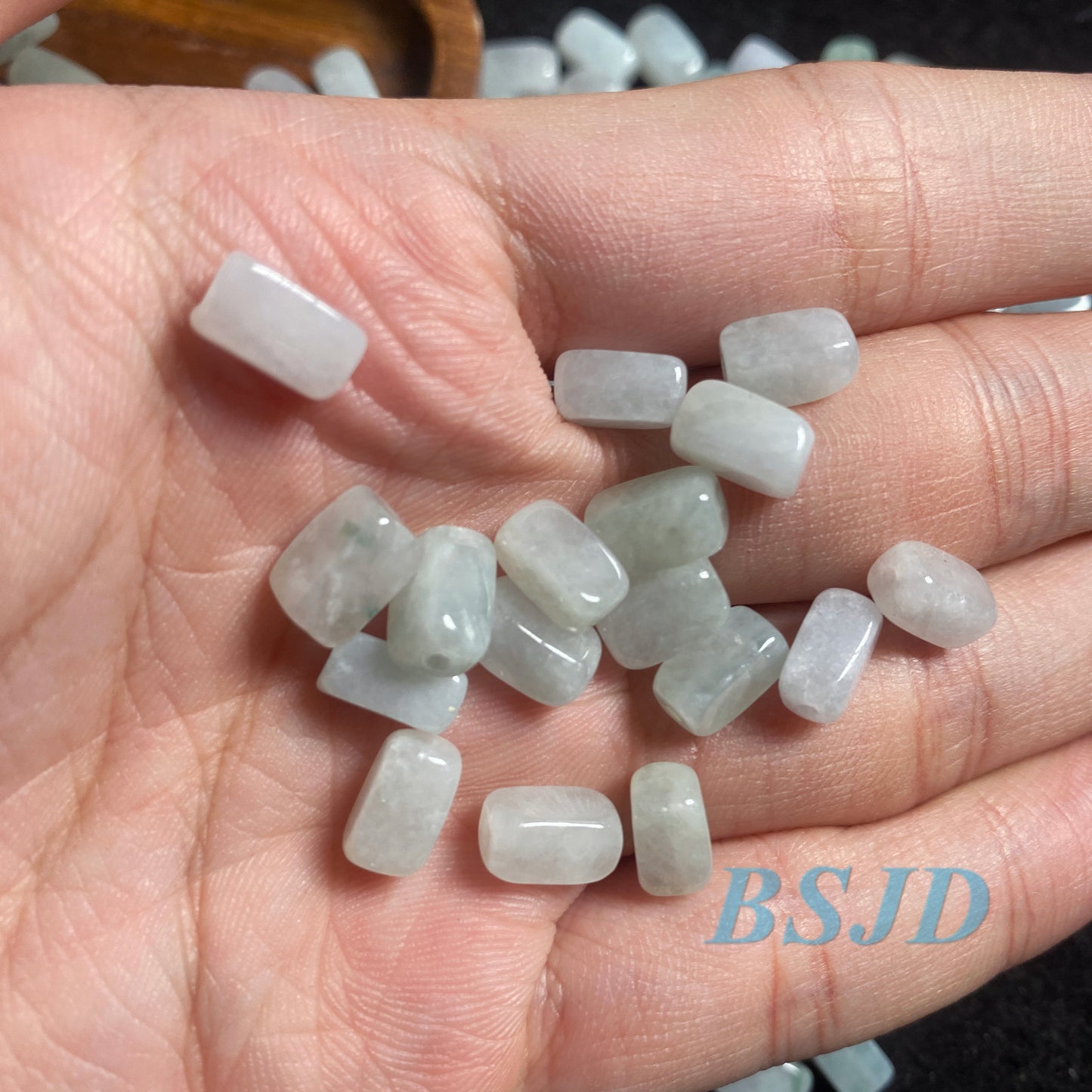 Quaderförmiger natürlicher burmesischer Jadeit Hellgrün Grade A Jade quadratische Rechteckperle DIY Ohrringe Perlen Burma Jade Schmuck Geschenk Myanmar Jadeit