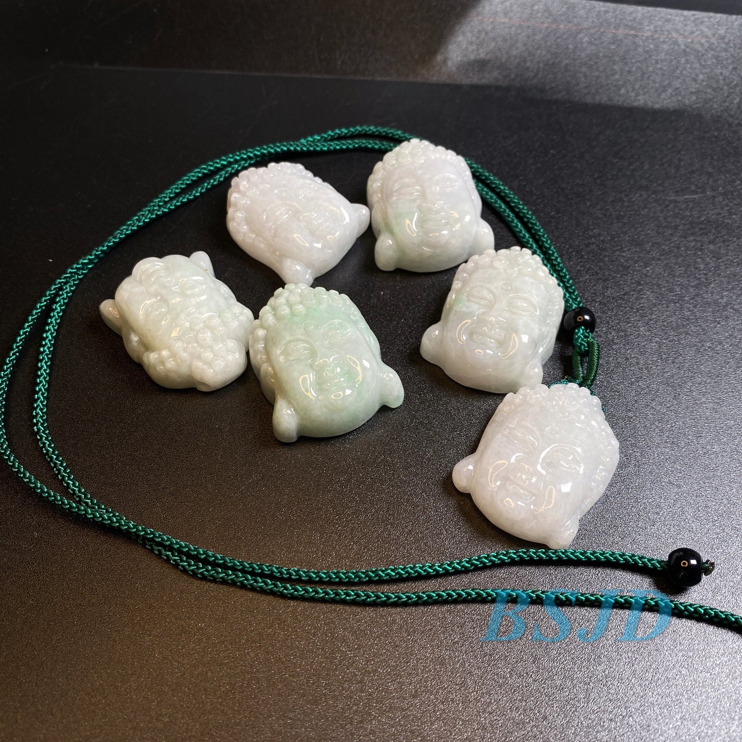 Wholesale Buddha head Natural Grade A Green Jade ICE Jadeite Burmese Myanmar type A jadeite Pendant necklace Statue joss Jasper Buddhism