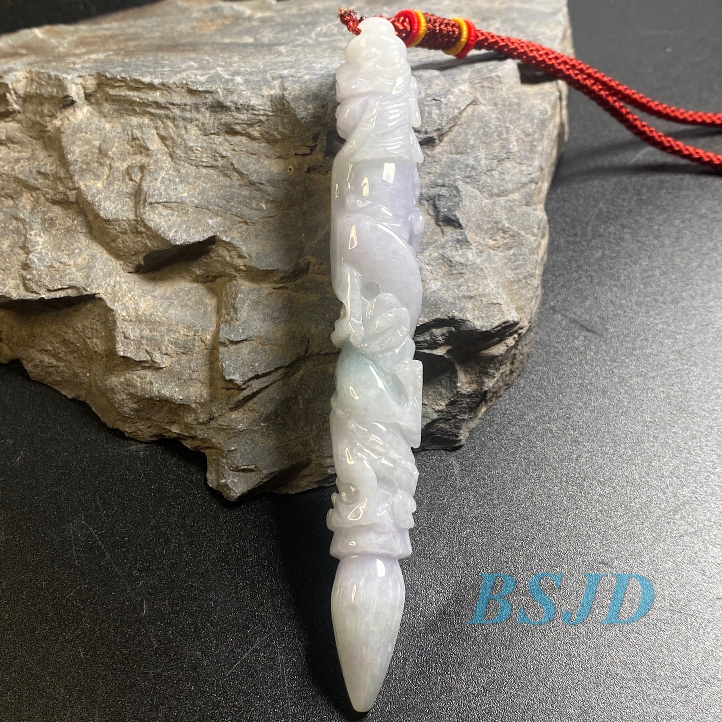 Dragon Pen Natural Grade A Jade Burma Jadeite man Kylin pendant necklace BEADS Anhänger Gemstone Green jadeit 翡翠 龙笔