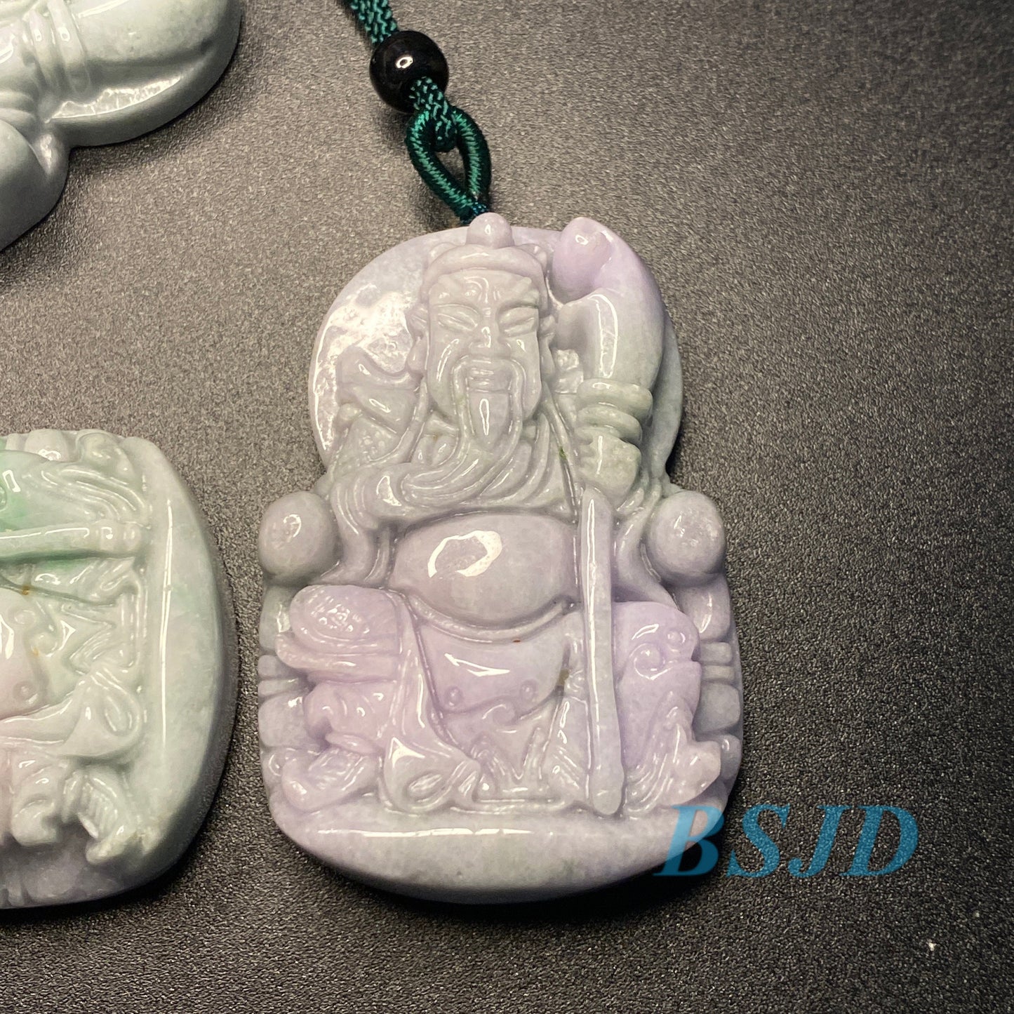 Natual Purple jadeite Guangong The duke guan Pendant Natural Grade A men's necklace Lavender Green Jade ICE Jadeite Burma man Feicui
