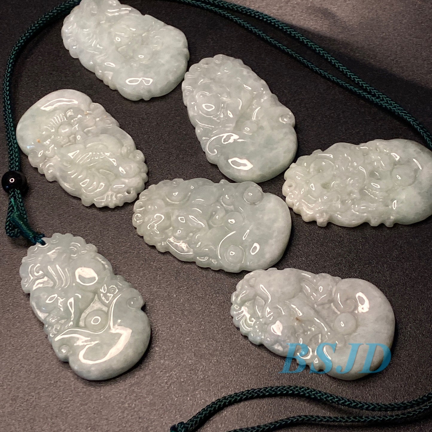 1Set natürliche grüne Burma Jade chinesische Zwölf Sternzeichen Anhänger Grade A Myanmar Jadeit Perlen Halskette Drache RATTE Kuh Tier Hahn Tiger Ziege
