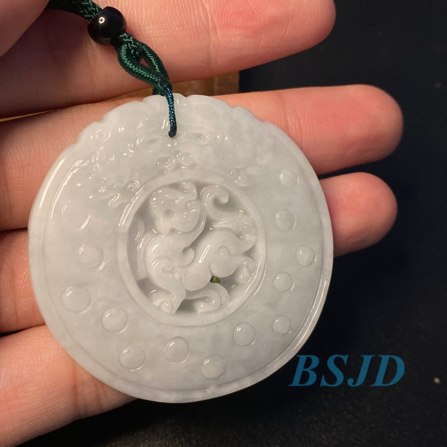 10 Stück (福到临门) Grade A Jade Drachen Anhänger Grüne Jade ICE Jadeit Schmuck Jade Geschenk DIY Jadeit