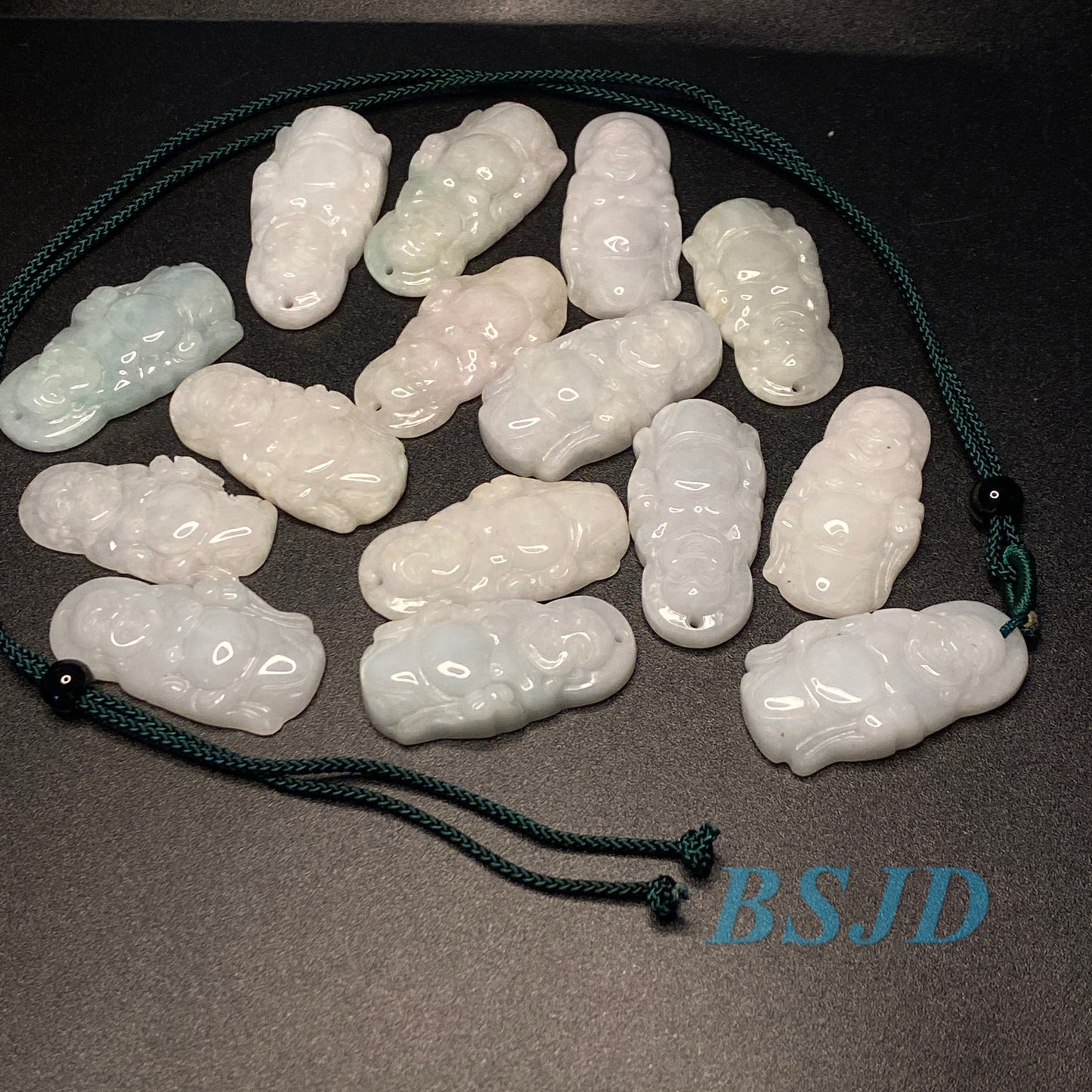 1Set 8 Patron saint Natural Grade A Jade Burma Jadeite Handmade DIY gemstone Jewelry jade pendant