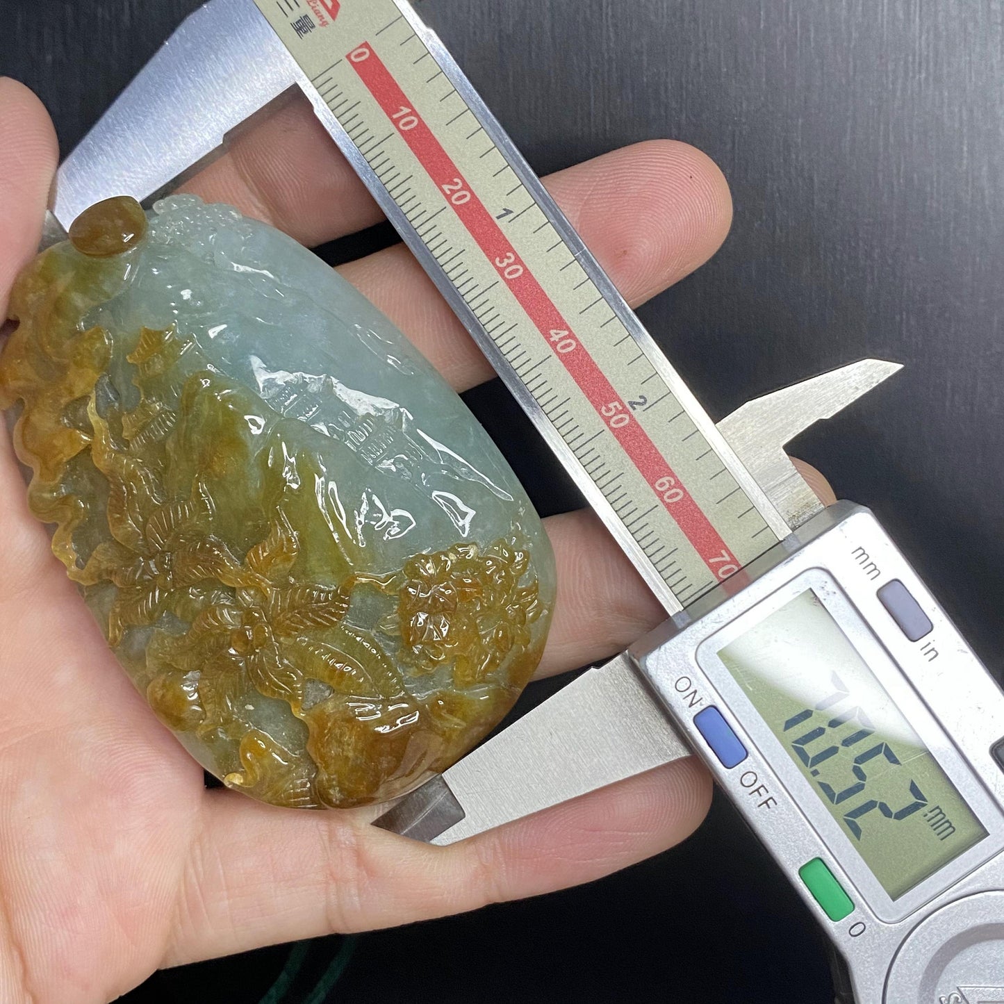 Natural Snowflakes Ice Jadeite Burma jade Translucent Grade A jade Landscape pendant scenery necklace jewelry jade gift 天然翡翠山水牌