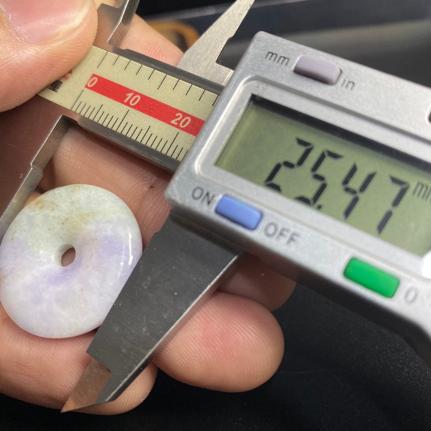 Donut Natural lavender Grade A Jade Ice burma Jadeite Lady pendant necklace BEADS Anhänger Gemstone Kid baby Жадеит jadéite Flat 翡翠 平安扣