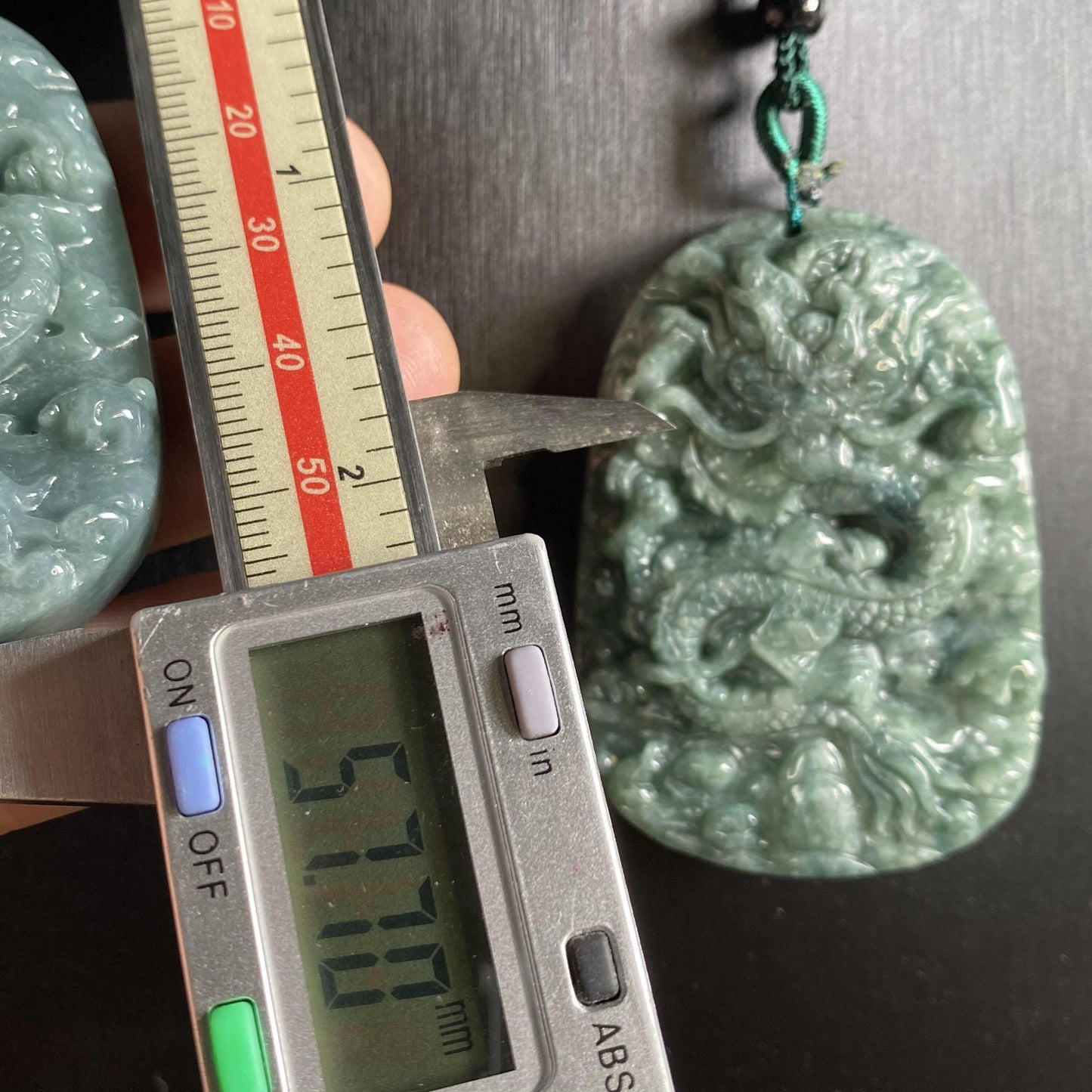 3 colors Vintage Dragon Grade A jade Green Jadeite Men's pendant necklace Gemstone Burma jadeite Blue jade