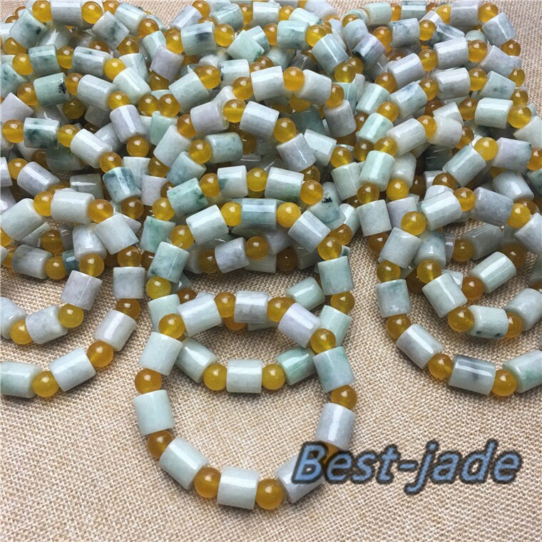 Burma Jade Grade A Natural Jadeite Hand carved Jade Round bead bangle Bracelet Chain Burma stone Armband string rope