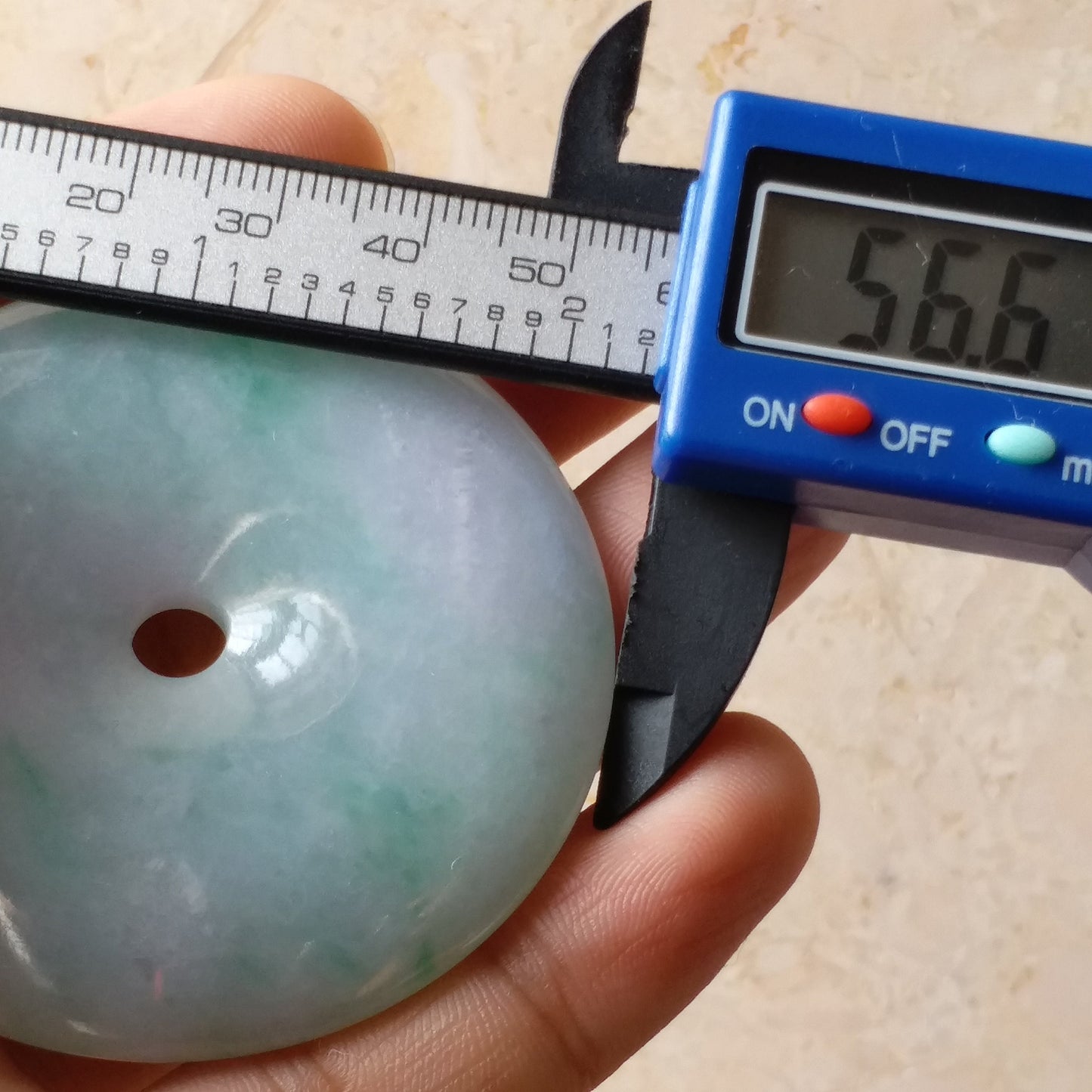 Donut Light Purple Green Hand cravedGrade AJade Jadeite MEN'S pendant necklace BEADS Anhnger Gemstone Ice jadite