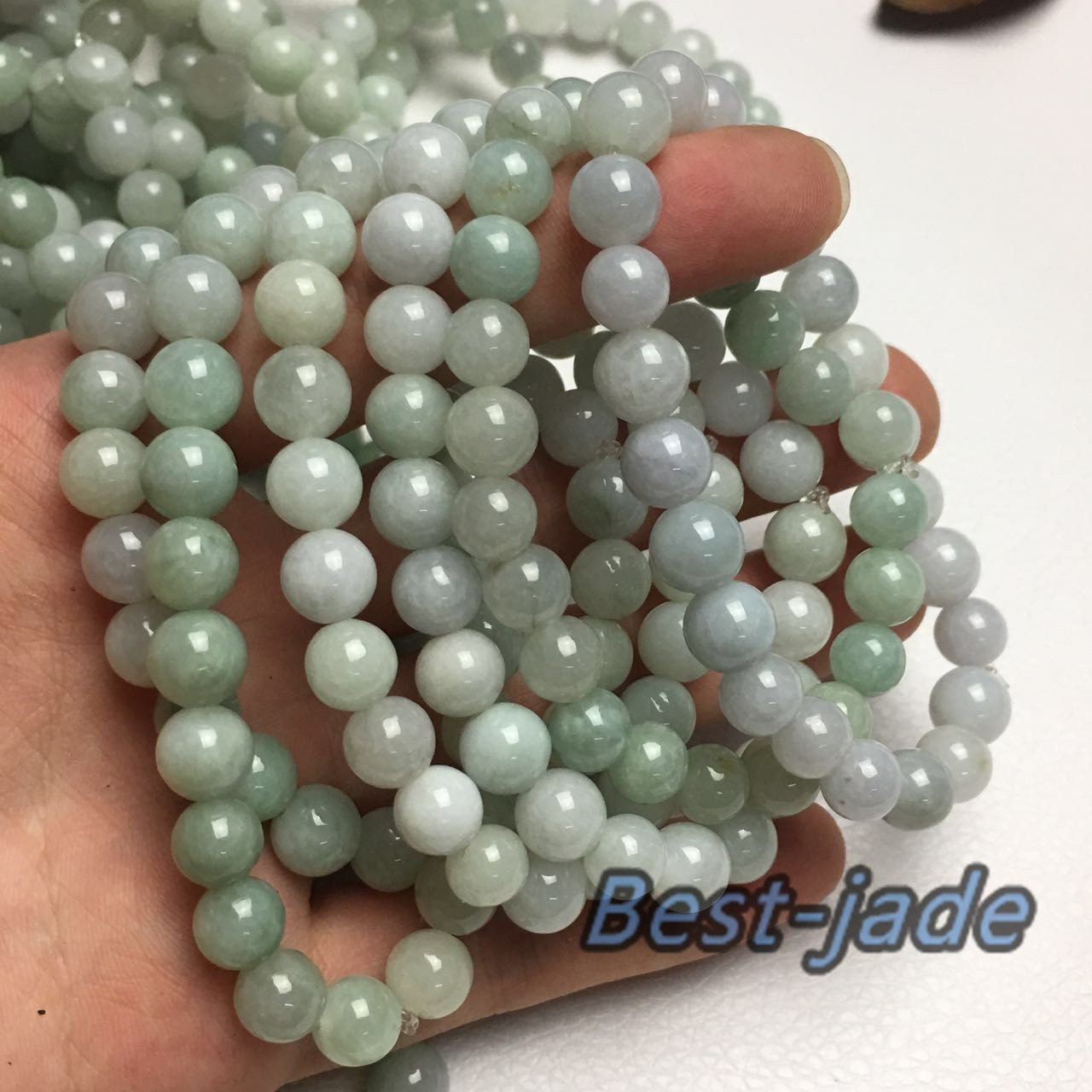 1PCS Certificated 6~18mm Round beads Grade A Natural Jadeite Hand carved Jade bangle Bracelet Chain stone Armband string rope n.