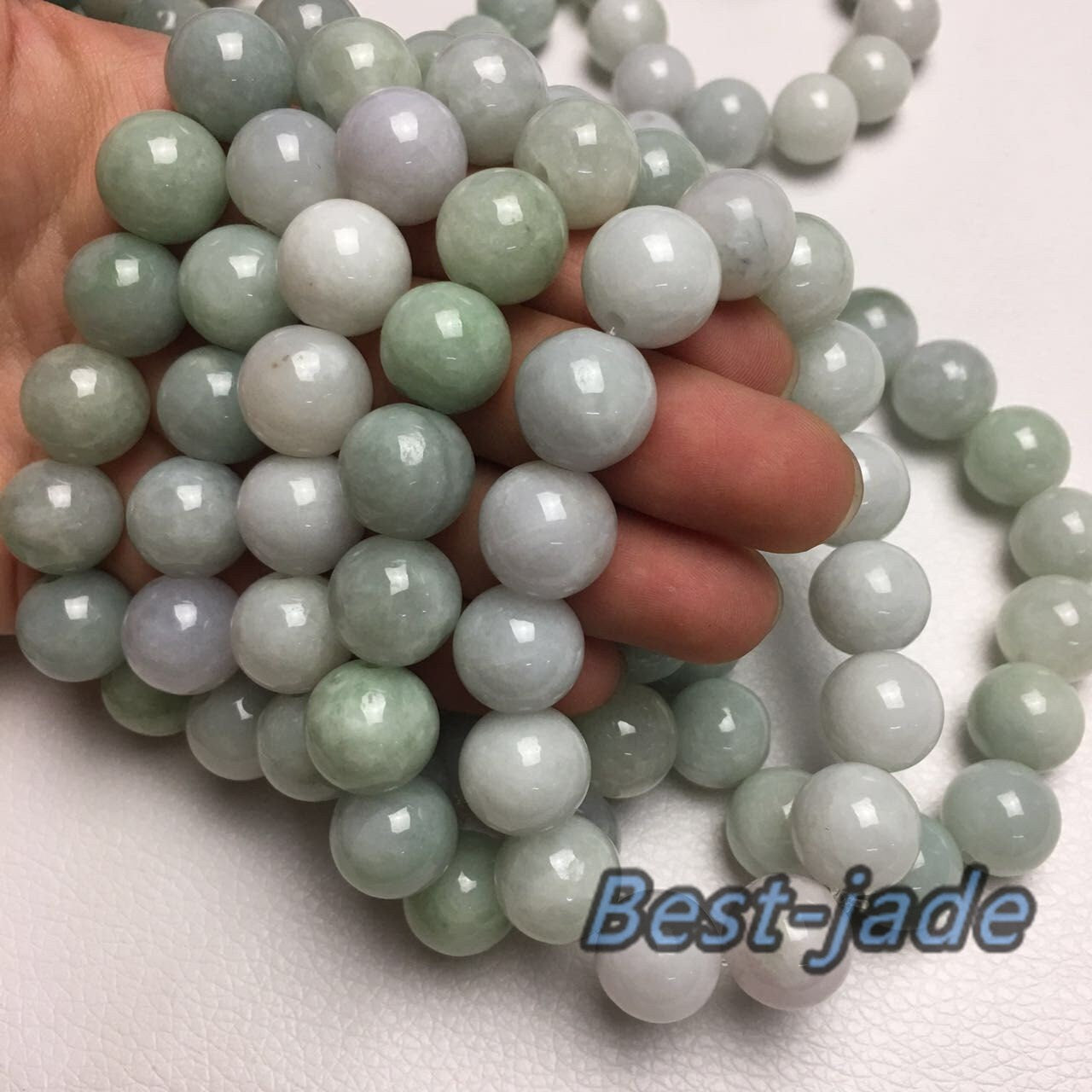 1PCS Certificated 6~18mm Round beads Grade A Natural Jadeite Hand carved Jade bangle Bracelet Chain stone Armband string rope n.