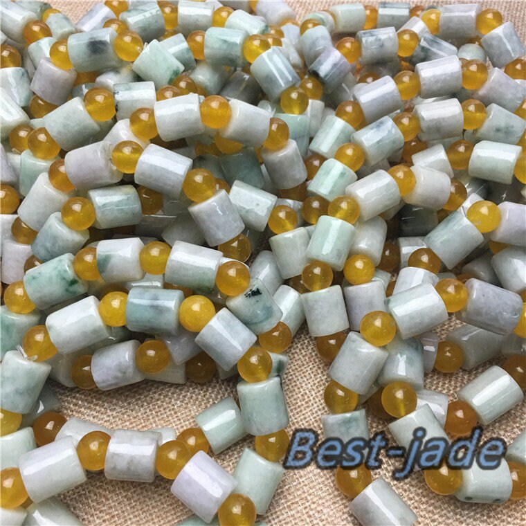 Burma Jade Grade A Natural Jadeite Hand carved Jade Round bead bangle Bracelet Chain Burma stone Armband string rope