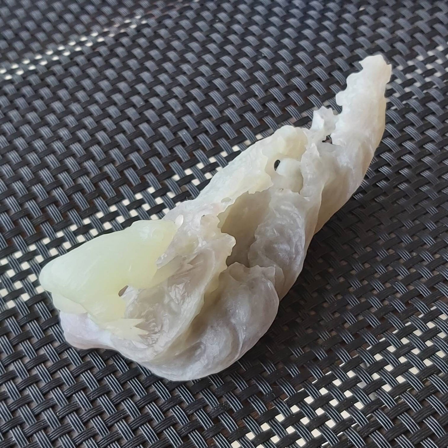 Frog hunt worm Decoration Natural white Jade nephrite Hand craved Exhibition Chinese Natural stone Hetian jade greenstone jasper exhibit