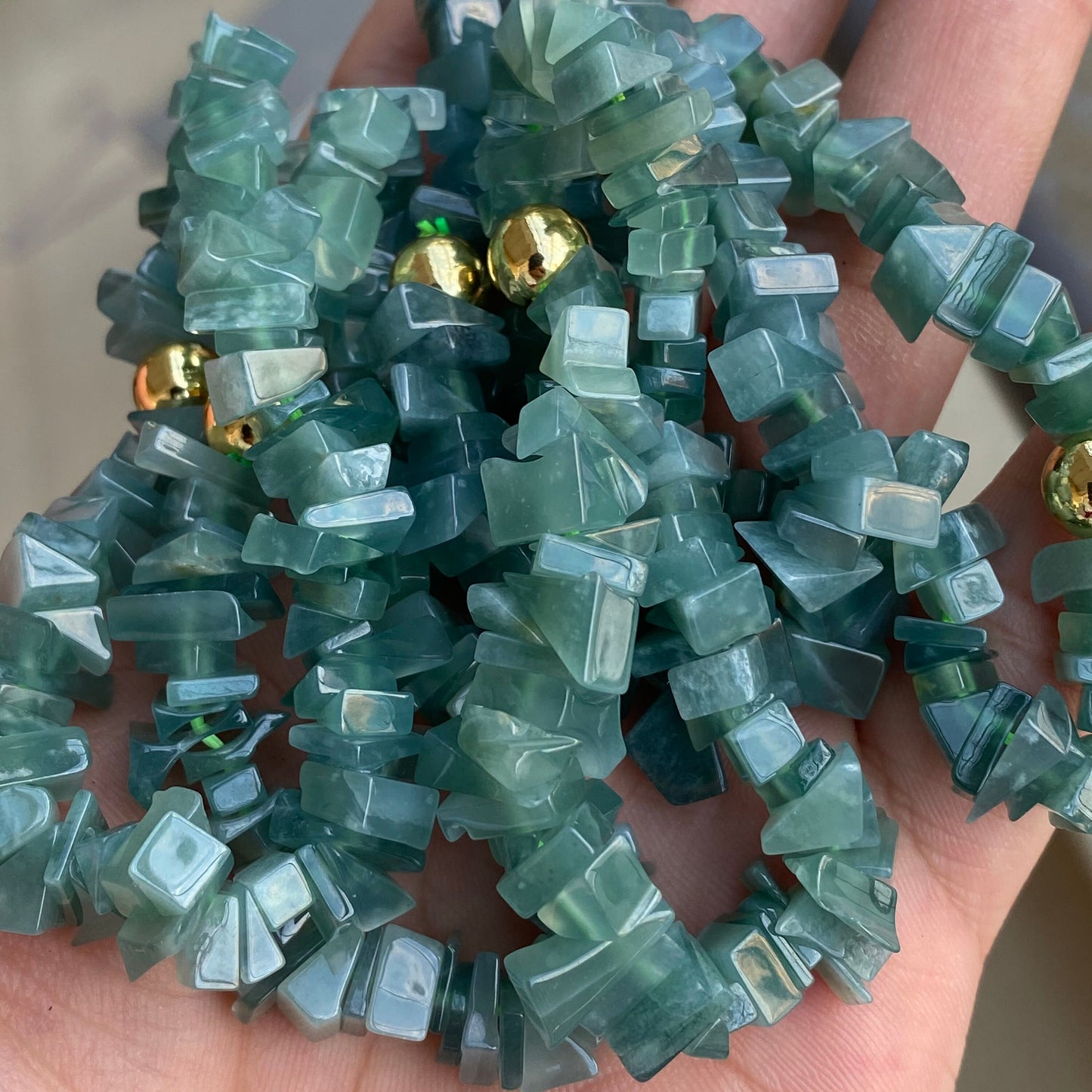 Beautiful Natural Guatemalan jadeite Translucent Blue Grade A jade Round beaded bracelet Guatemala jade Female Jewelry jade gift