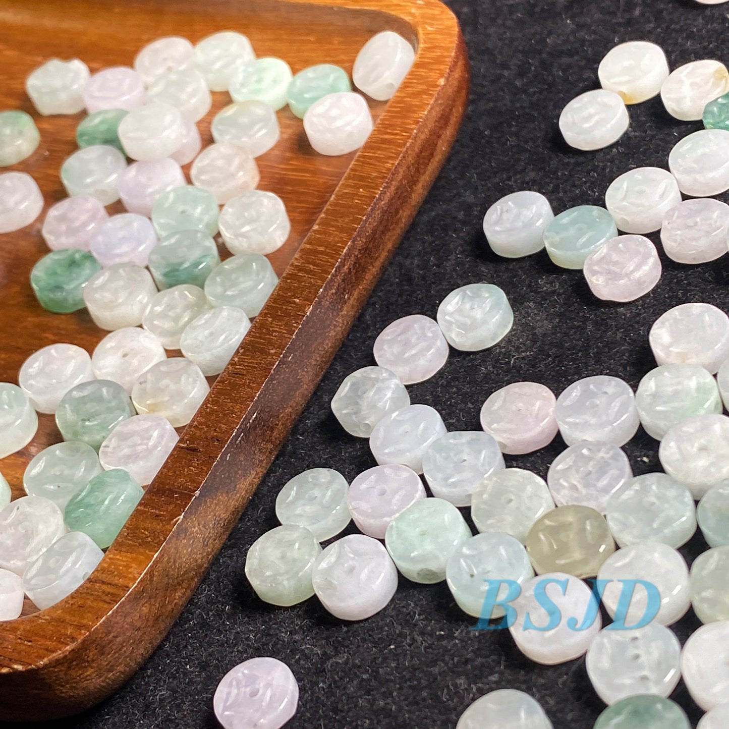100PCS 8*8mm Coin Grade A Jade Burma Jadeite Roundness Beads Myanmar Jadeited DIY jade bead earrings