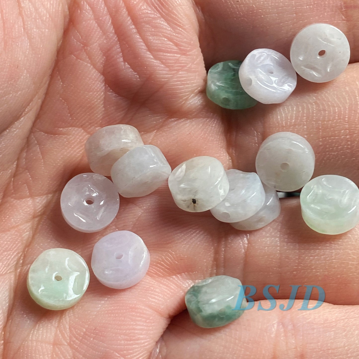 100PCS 8*8mm Coin Grade A Jade Burma Jadeite Roundness Beads Myanmar Jadeited DIY jade bead earrings