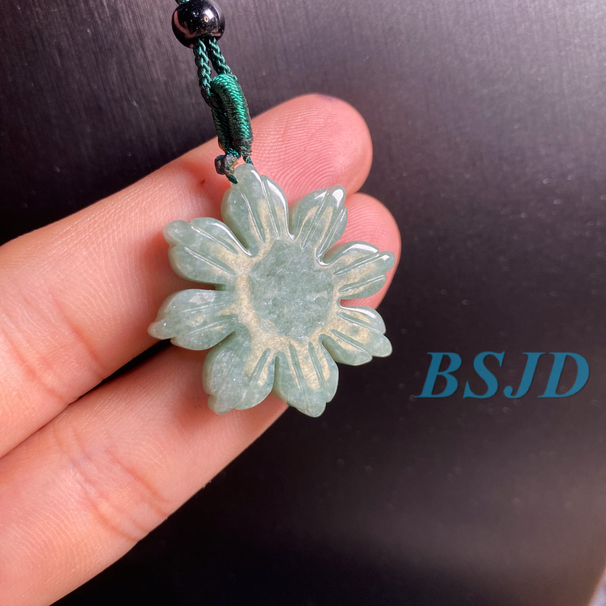 Grade A Jade Burma Jadeit Mann Herren Anhänger Blume Sonne Halskette Jade Geschenk