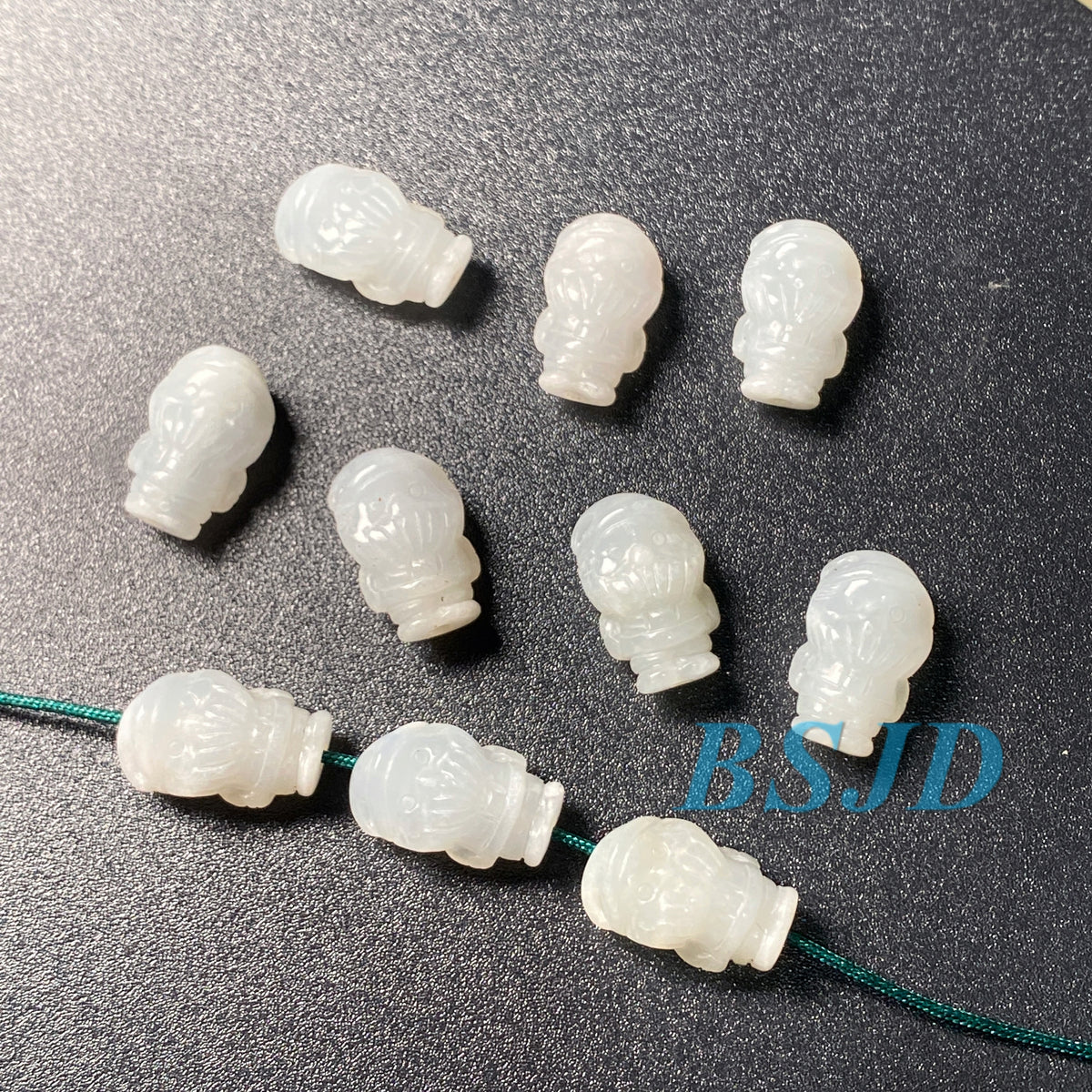 Große Lochperlen Natürlicher guatemaltekischer Jadeit Helldurchscheinende blaue Jade der Güteklasse A DIY-Ohrringe Perle Guatemala-Jade-Anhängerperle