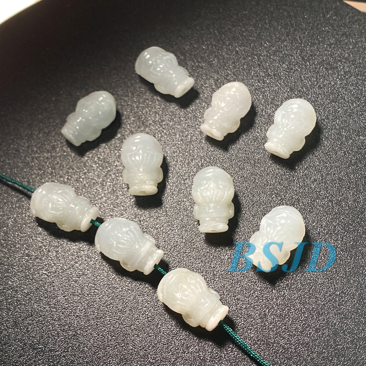 Große Lochperlen Natürlicher guatemaltekischer Jadeit Helldurchscheinende blaue Jade der Güteklasse A DIY-Ohrringe Perle Guatemala-Jade-Anhängerperle