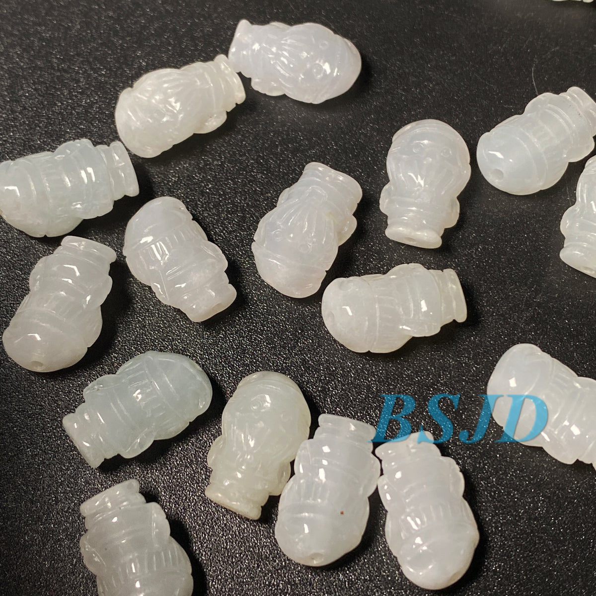 Große Lochperlen Natürlicher guatemaltekischer Jadeit Helldurchscheinende blaue Jade der Güteklasse A DIY-Ohrringe Perle Guatemala-Jade-Anhängerperle