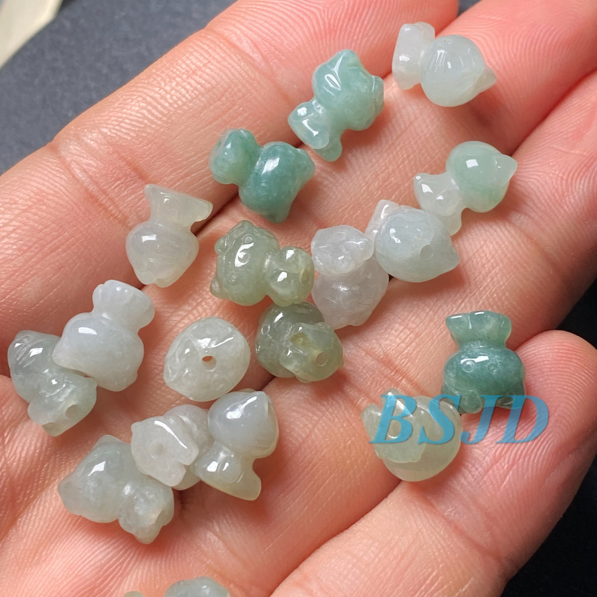 Cute Cat kitty Natural Grade A Jade ICE Round Beads Burma Myanmar Jadeite Jewelry Father Christmas DIY Earrings Jewelry gift Jade supplies
