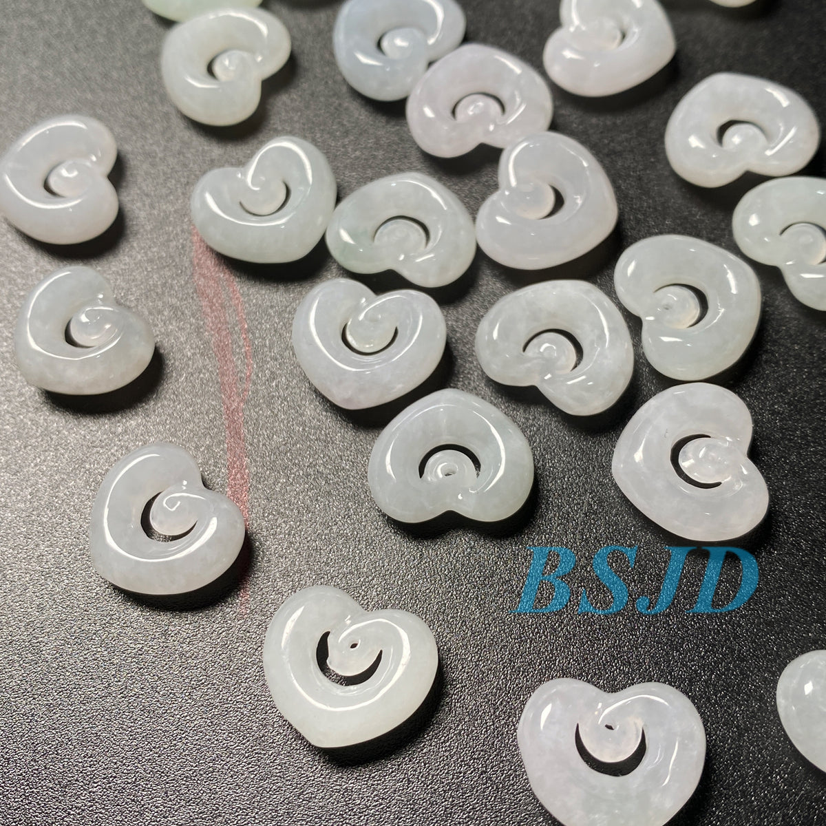 Cute Heart Natural Grade A Jade ICE Round Beads Burma Myanmar Jadeite Jewelry Father Christmas DIY Earrings Jewelry gift Jade supplies
