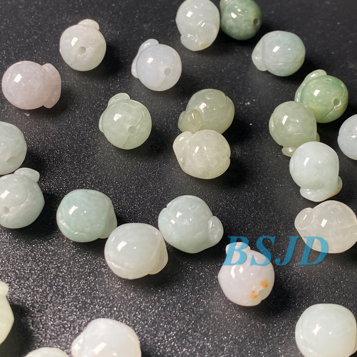 Große Lochperlen Natürlicher guatemaltekischer Jadeit Helldurchscheinende blaue Jade der Güteklasse A DIY-Ohrringe Perle Guatemala-Jade-Anhängerperle