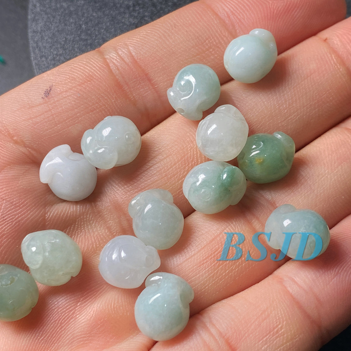 Große Lochperlen Natürlicher guatemaltekischer Jadeit Helldurchscheinende blaue Jade der Güteklasse A DIY-Ohrringe Perle Guatemala-Jade-Anhängerperle