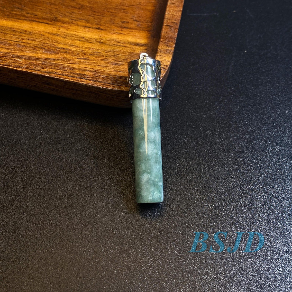 Crown cylinder Guatemala Jadeite Blue Grade A Jade rings Beads Jewelry DIY Earrings With S925 chain Guatemalan Jade supplies
