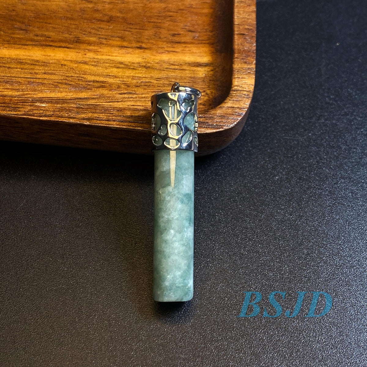 Crown cylinder Guatemala Jadeite Blue Grade A Jade rings Beads Jewelry DIY Earrings With S925 chain Guatemalan Jade supplies