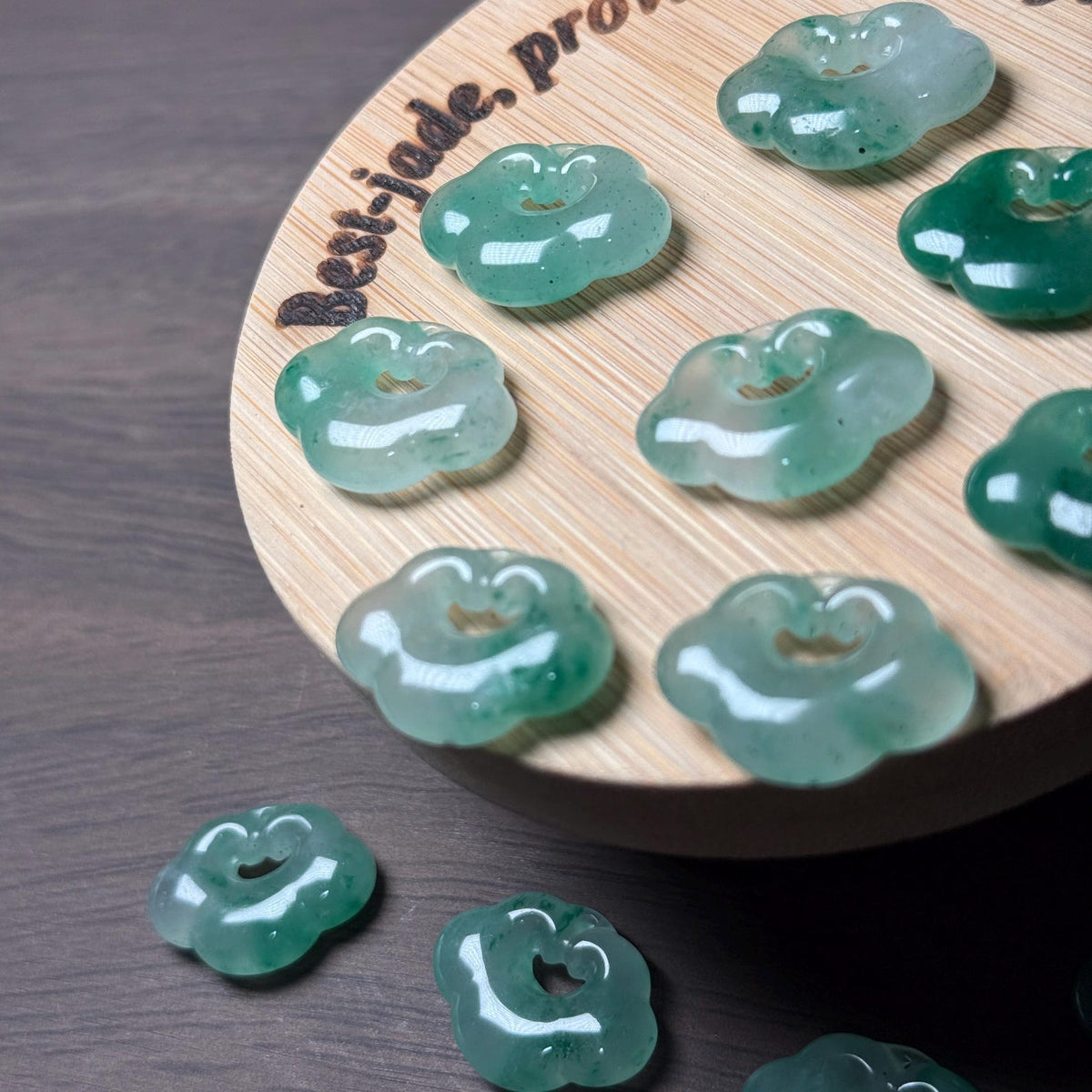 Ice African Jade Ruyi Jade Necklace Real Grade A Jade Chinese Beads Jewelry DIY pendant gift flower Jade supplies