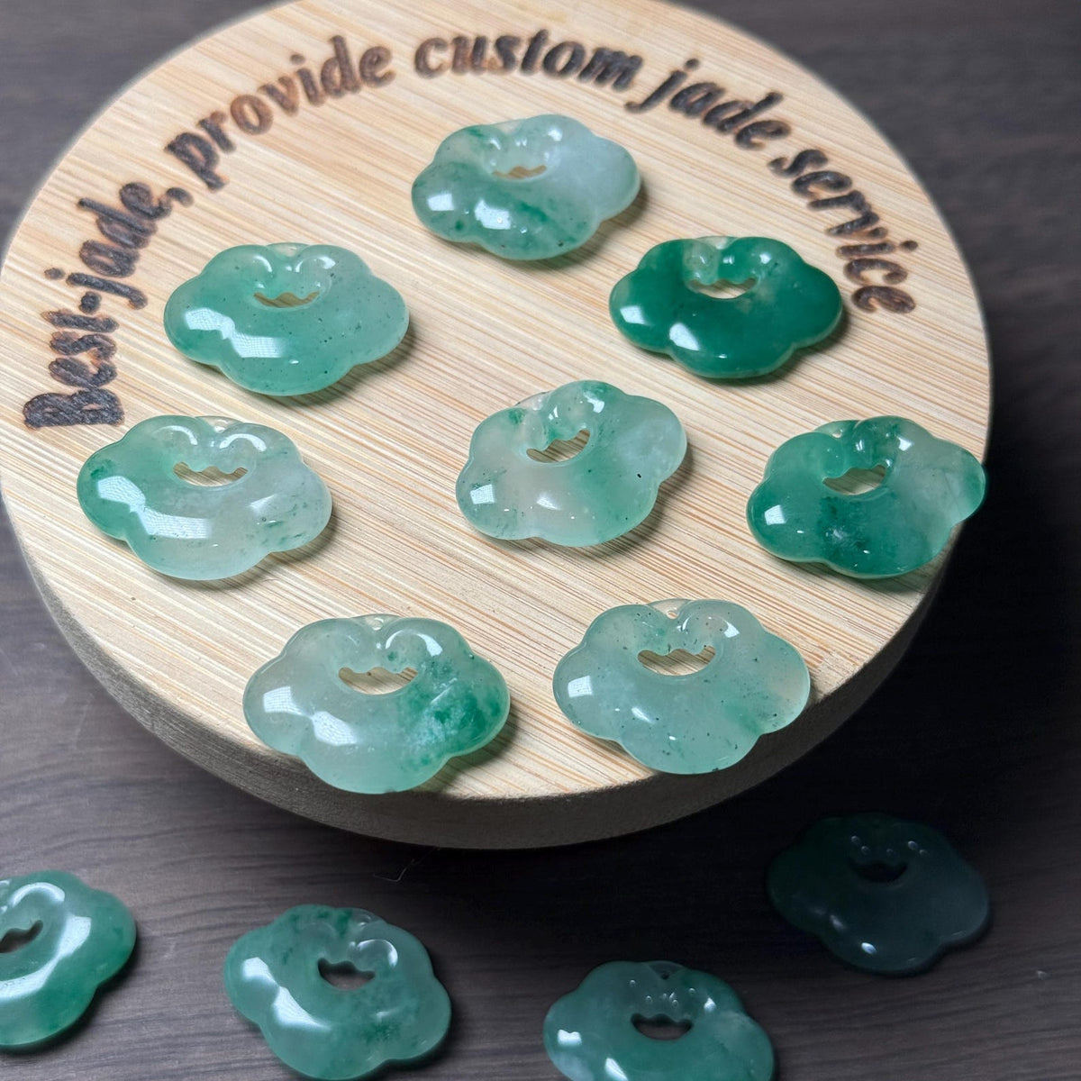Ice African Jade Ruyi Jade Necklace Real Grade A Jade Chinese Beads Jewelry DIY pendant gift flower Jade supplies