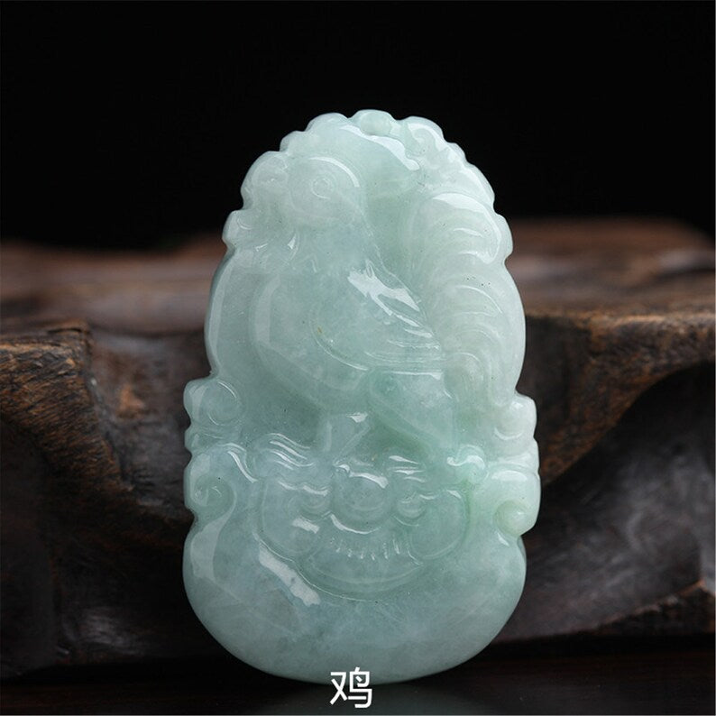 Grade A jade Chinese Twelve Zodiac Green Burma Jadeite pendant necklace Anhänger Dragon Bunny OX Snake Chook Tiger Rat pig goat 翡翠A货